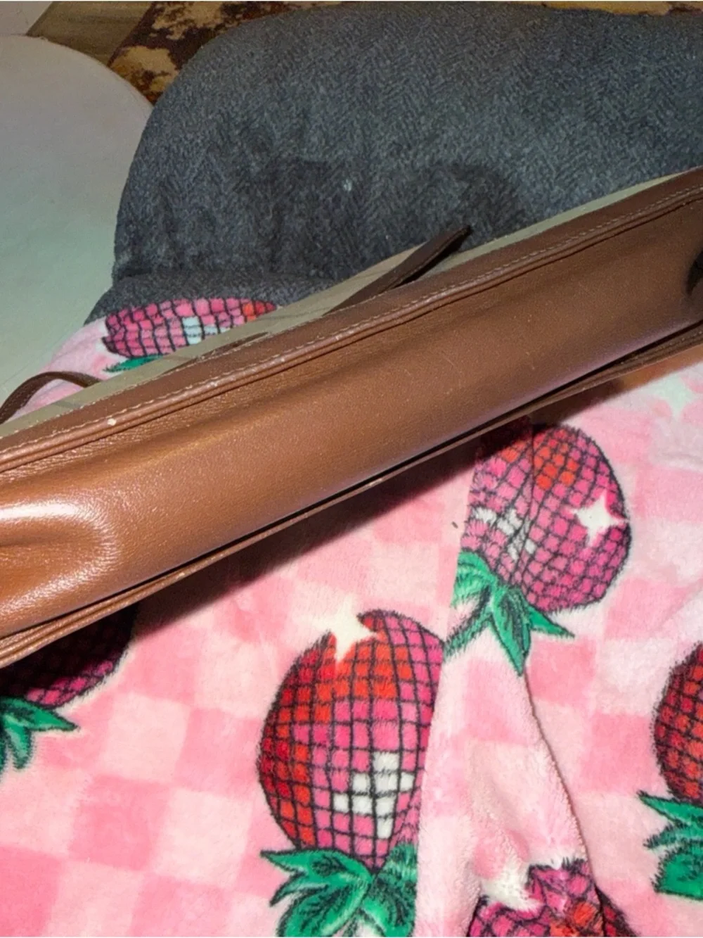 Burberry Tan Plaid Canvas and Brown Leather Messenger Bag